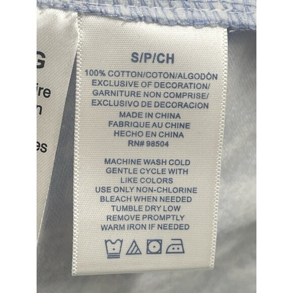 Lanz of Salzburg Blue Flannel Button Down Pajama Top Sz Small - Picture 5 of 6